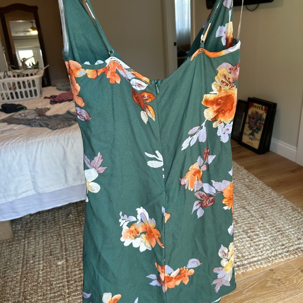 Green Floral Mini Dress
